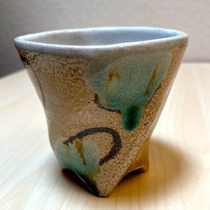 Cup. Hand thrown & altered. special firing. Beautiful. Artist J. Gandee. Second.